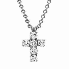 Hans D. Krieger 18ct White Gold 0.45ct Diamond Cross Necklace