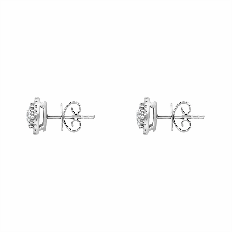 Hans D Krieger 18ct White Gold 0.49ct Diamond Cluster Round Stud Earrings