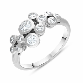 Hans D Krieger 18ct White Gold 0.66ct Diamond Bubble Ring