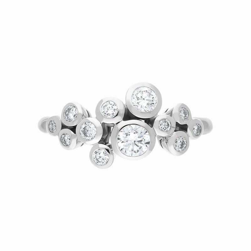 Hans D Krieger 18ct White Gold 0.66ct Diamond Bubble Ring