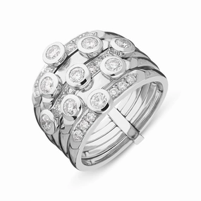 Hans D. Krieger 18ct White Gold 1.02ct Diamond Bubble Ring