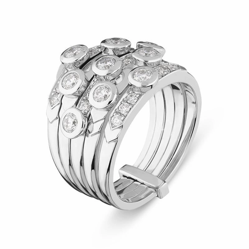 Hans D. Krieger 18ct White Gold 1.02ct Diamond Bubble Ring