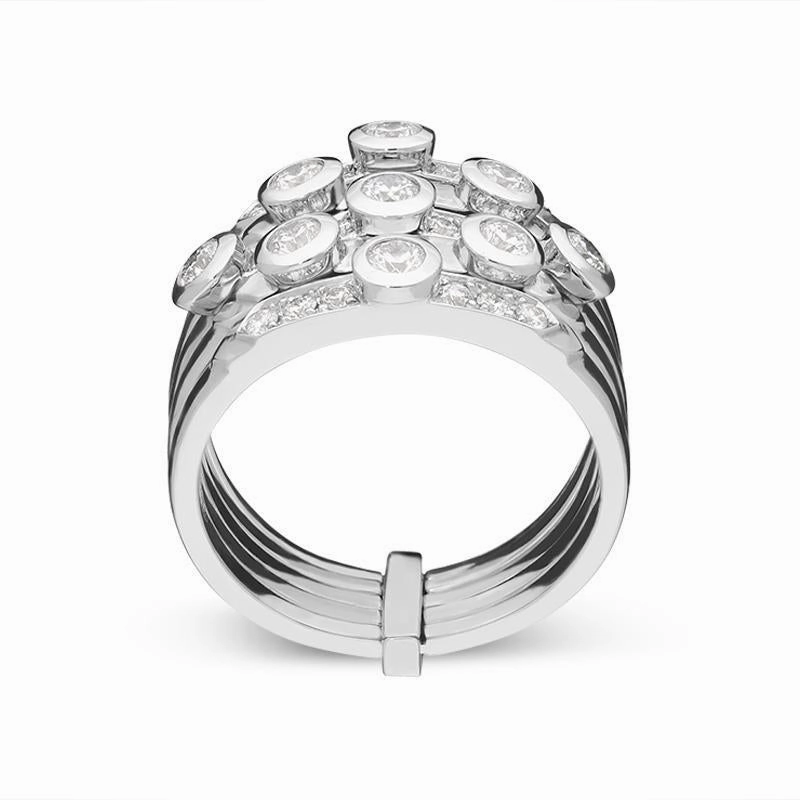 Hans D. Krieger 18ct White Gold 1.02ct Diamond Bubble Ring