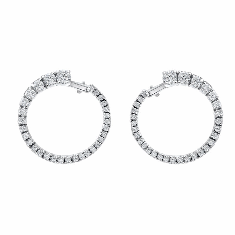 Hans D. Krieger 18ct White Gold 1.32ct Diamond Hoop Earrings D