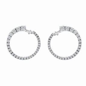 Hans D. Krieger 18ct White Gold 1.32ct Diamond Hoop Earrings D