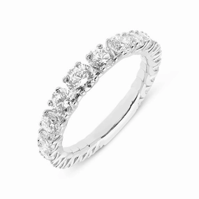 Hans D. Krieger 18ct White Gold 2.10ct Diamond Claw Set Eternity Ring D