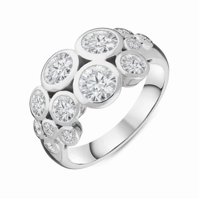 Hans D. Krieger 18ct White Gold 2.19ct Diamond Bubble Ring