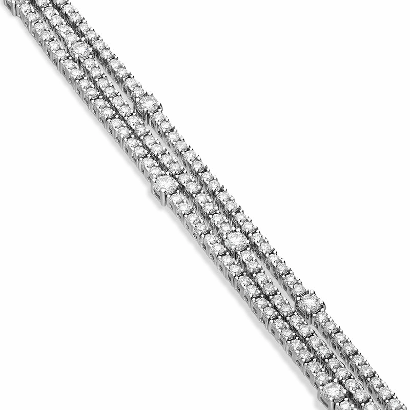 Hans D Krieger 18ct White Gold 6.98ct White Diamond Three Row Necklace D