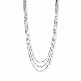 Hans D Krieger 18ct White Gold 6.98ct White Diamond Three Row Necklace D