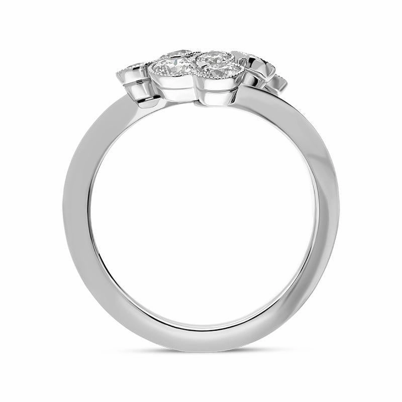 Hans D Krieger 18ct White Gold Diamond Crossover Ring
