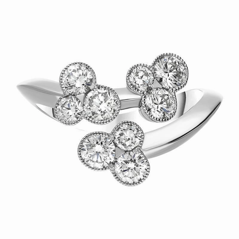 Hans D Krieger 18ct White Gold Diamond Crossover Ring