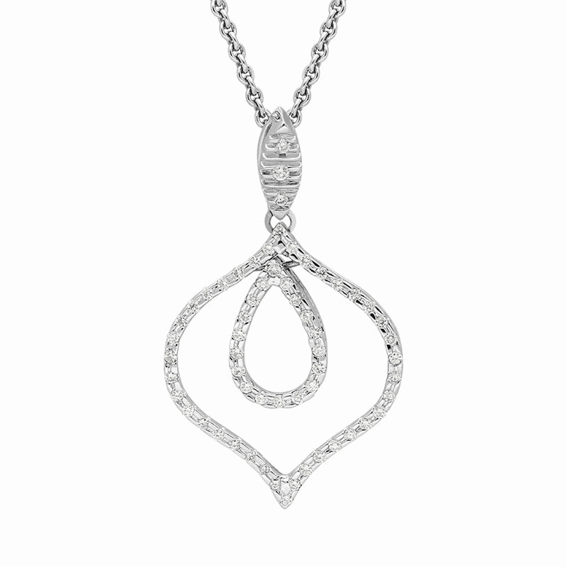 Hans D. Krieger 18ct White Gold Diamond Leaf Necklace