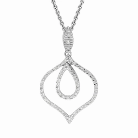Hans D. Krieger 18ct White Gold Diamond Leaf Necklace