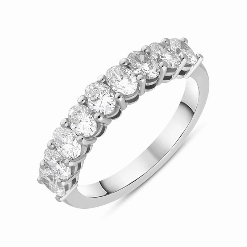 Hans D. Krieger Platinum 0.98ct Diamond Nine Stone Half Eternity Ring