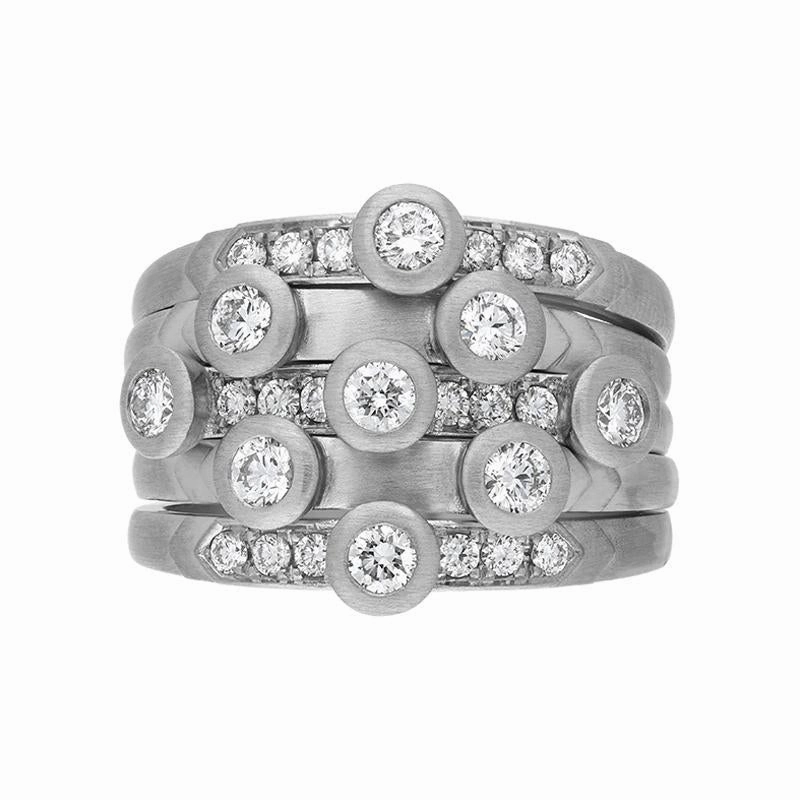 Hans D. Krieger Platinum 1.02ct Diamond Five Band Ring