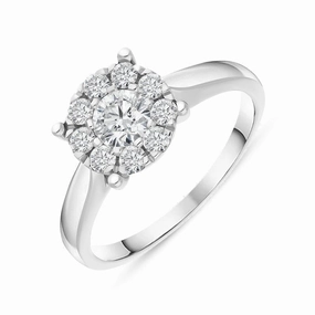 Hans D Krieger Platinum 1.56ct Diamond Illusion Ring