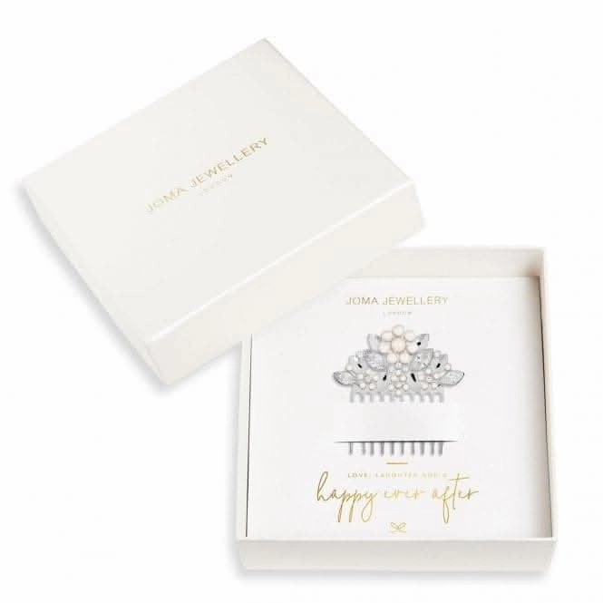 Happy Ever After Hair Accessories Silver Pearl Flower Zirconia Hair Comb 3681