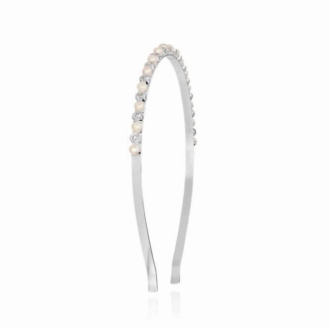 Happy Ever After Hair Accessories Silver Pearl Zirconia Hair Band 3683