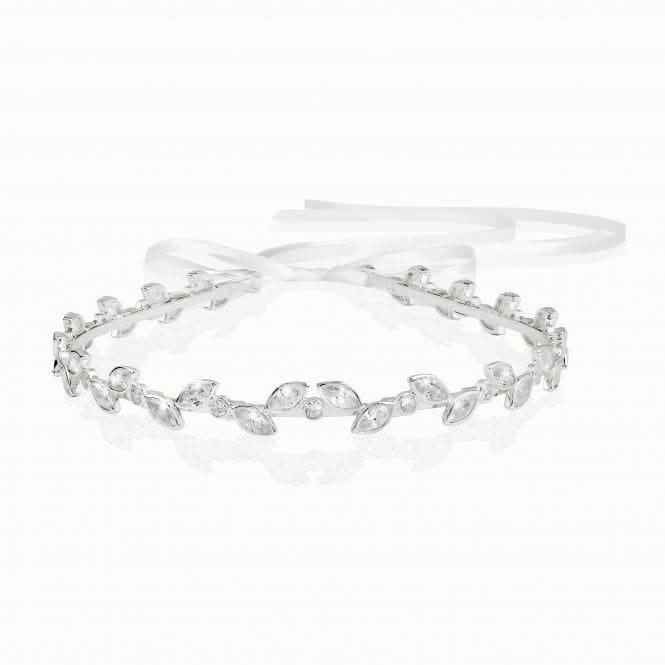 Happy Ever After Hair Accessories Silver Zirconia Leaf Hair Crown 3684