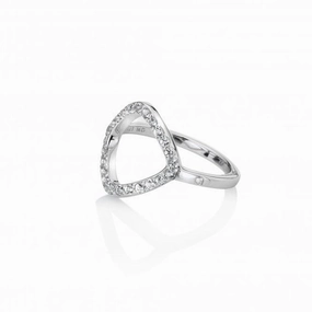 Hot Diamonds Behold Sterling Silver White Topaz Statement Ring D