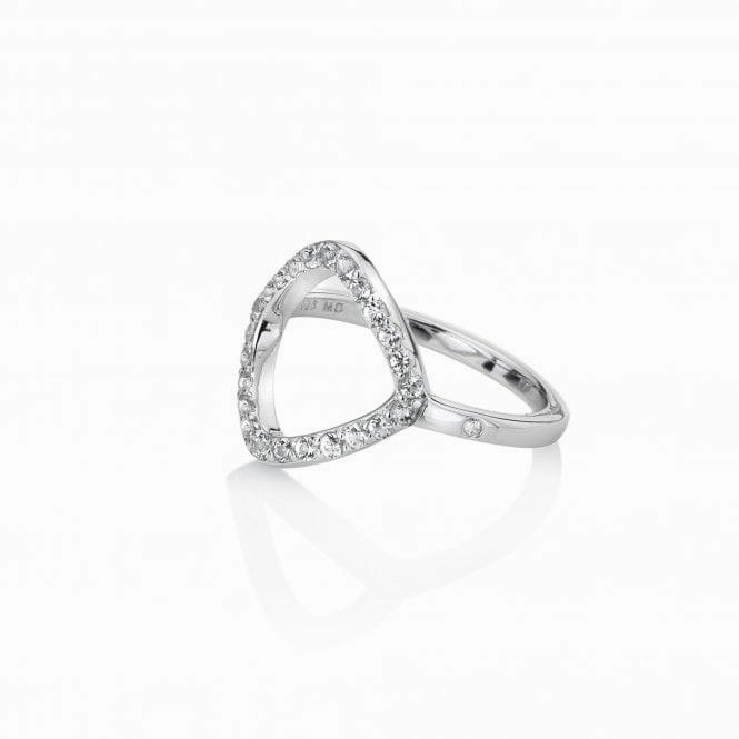 Hot Diamonds Behold Sterling Silver White Topaz Statement Ring D