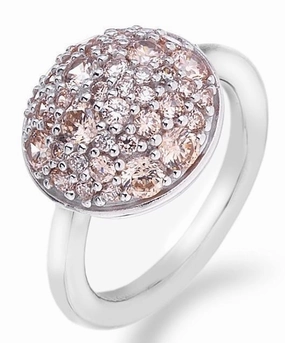 Hot Diamonds Bouquet Sterling Silver Champagne Zirconia Ring D