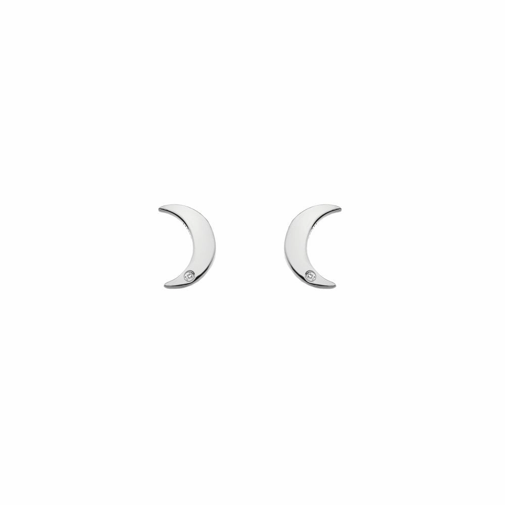 Hot Diamonds Diamond Amulet Sterling Silver Crescent Earrings