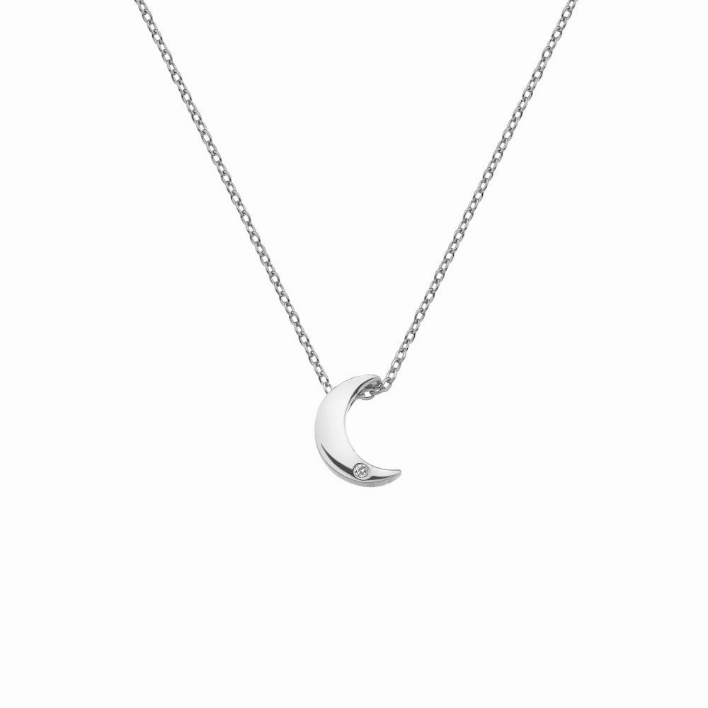 Hot Diamonds Diamond Amulet Sterling Silver Crescent Necklace
