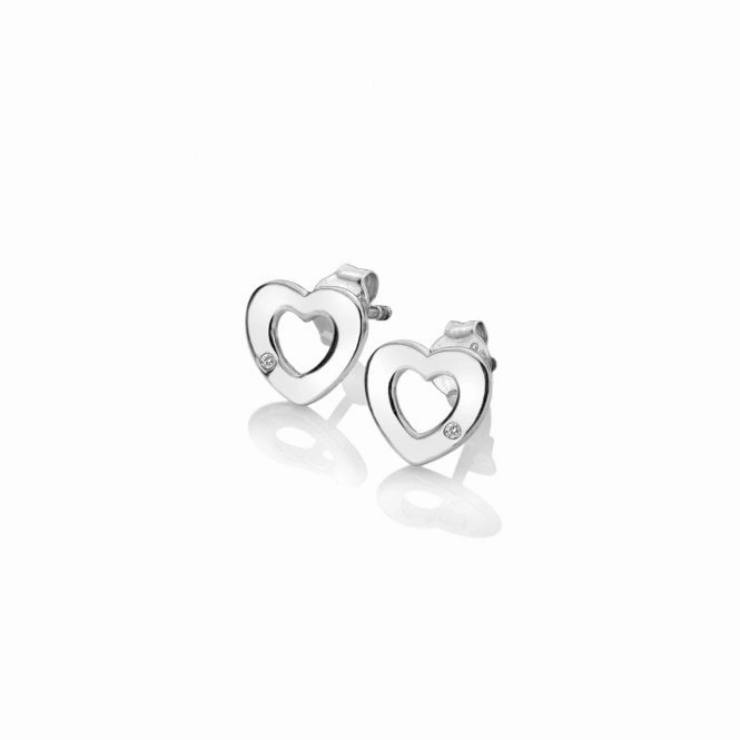 Hot Diamonds Diamond Amulet Sterling Silver Heart Earrings