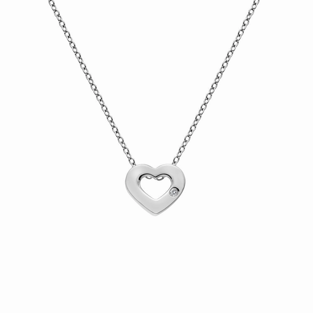 Hot Diamonds Diamond Amulet Sterling Silver Heart Necklace