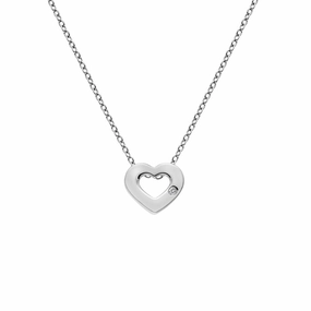 Hot Diamonds Diamond Amulet Sterling Silver Heart Necklace