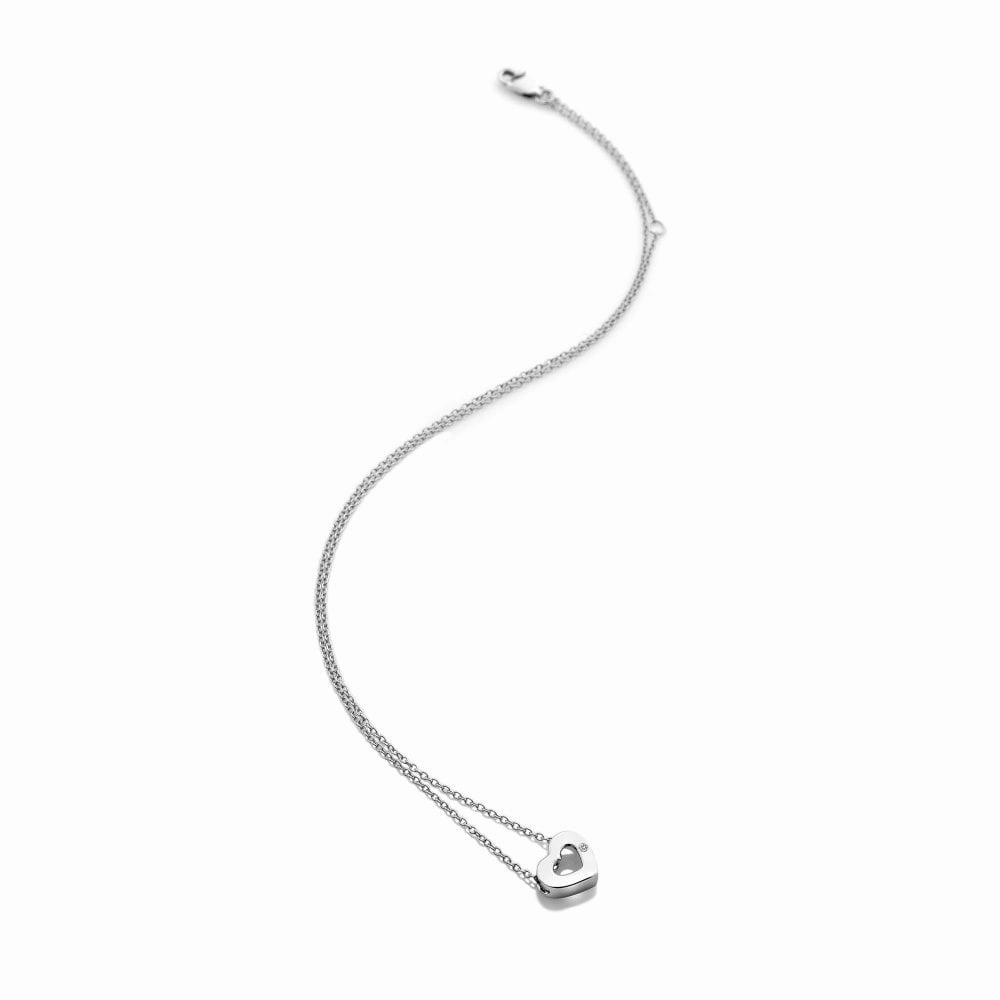 Hot Diamonds Diamond Amulet Sterling Silver Heart Necklace