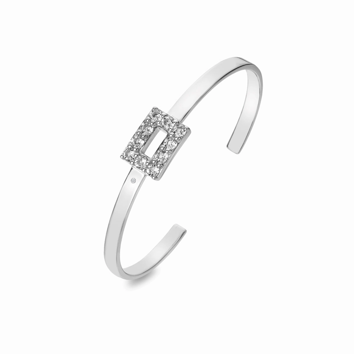 Hot Diamonds Echo Sterling Silver White Topaz Bangle