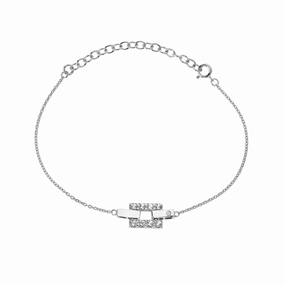 Hot Diamonds Echo Sterling Silver White Topaz Bracelet