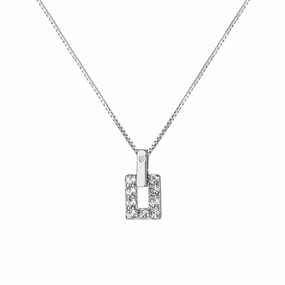Hot Diamonds Echo Sterling Silver White Topaz Pendant Necklace