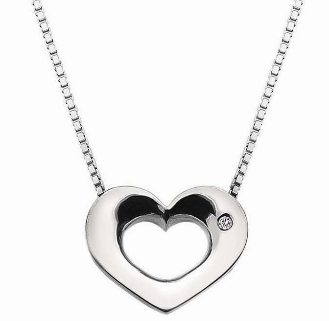 Hot Diamonds Emerge Sterling Silver Open Heart Necklace