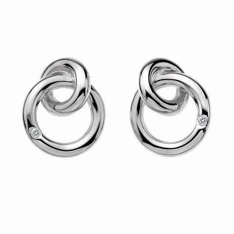 Hot Diamonds Eternity Sterling Silver Interlocking Earrings