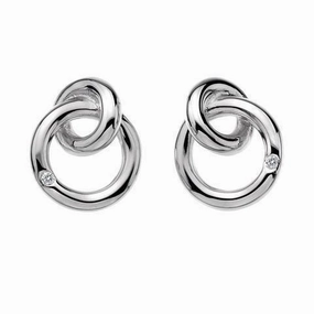 Hot Diamonds Eternity Sterling Silver Interlocking Earrings