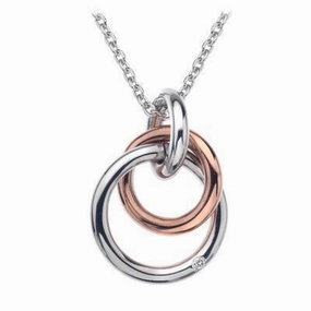 Hot Diamonds Eternity Sterling Silver Rose Gold Plated Necklace