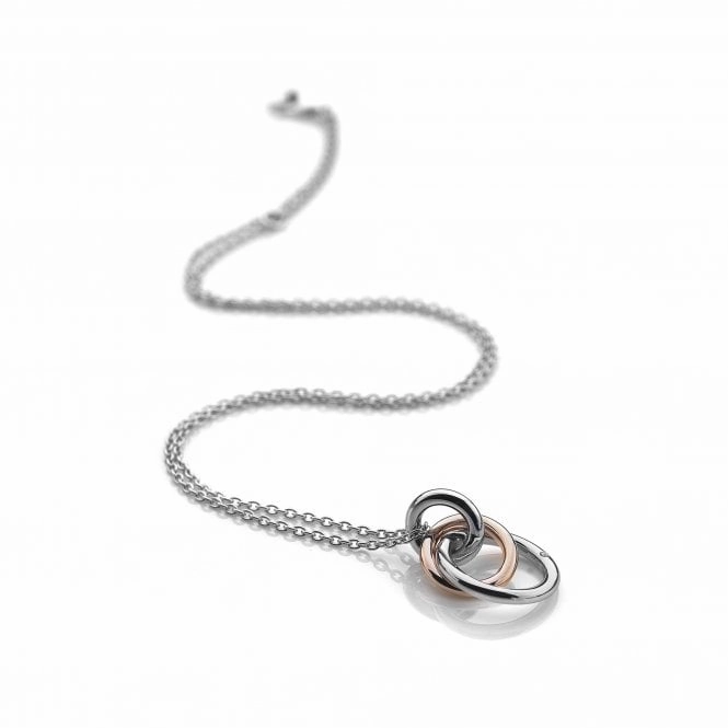 Hot Diamonds Eternity Sterling Silver Rose Gold Plated Necklace