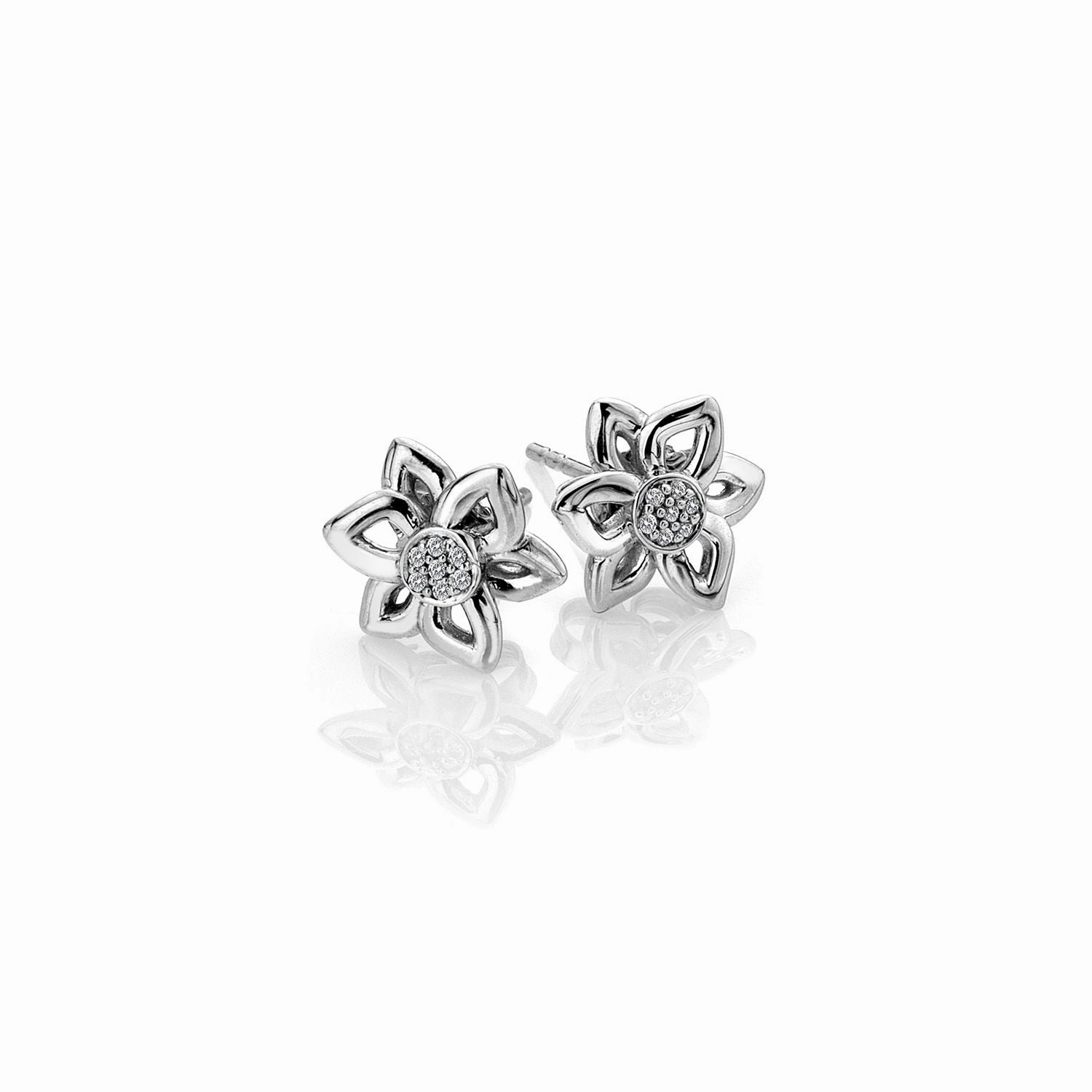 Hot Diamonds Floret 9ct White Gold Earrings