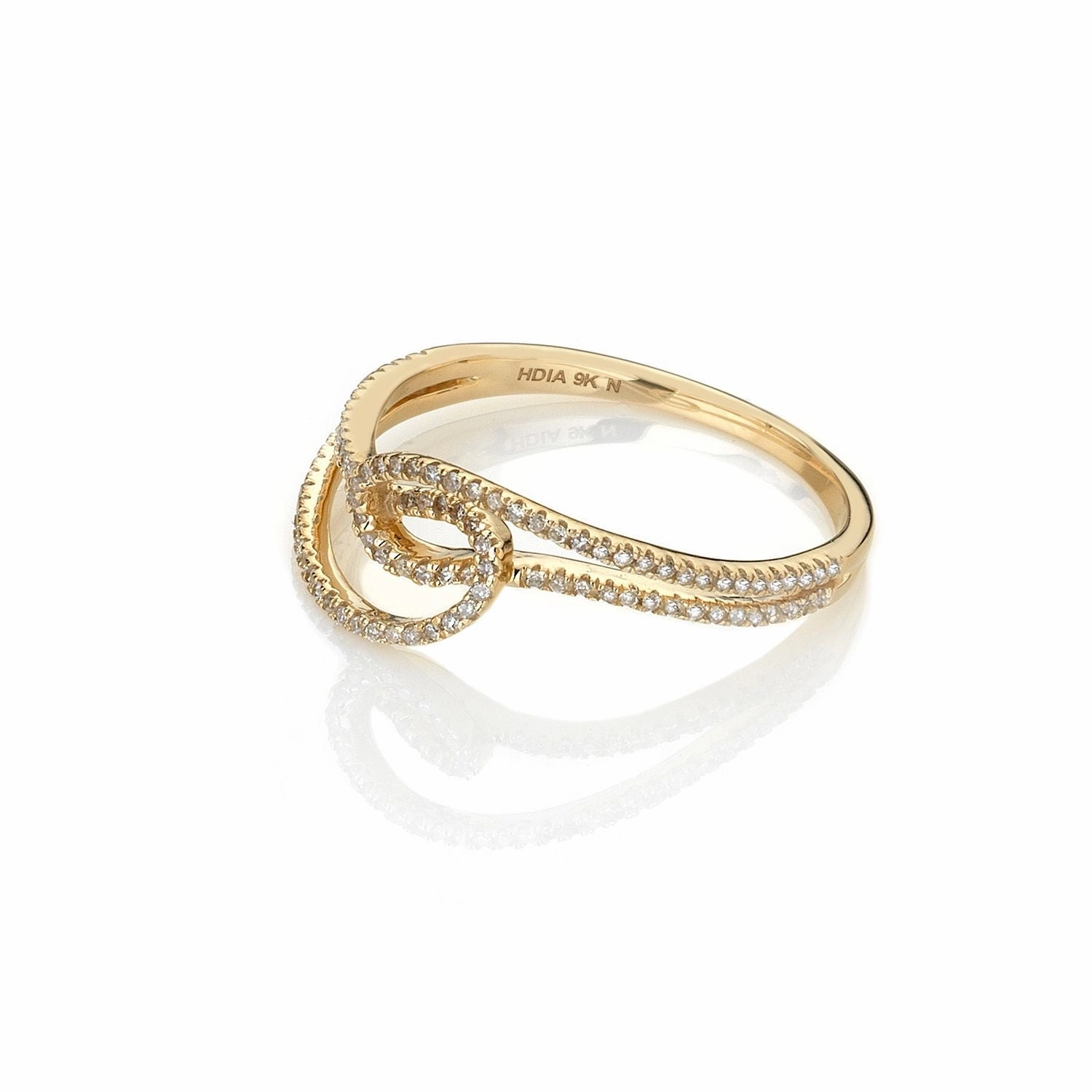 Hot Diamonds Flow 9ct Yellow Gold Ring D