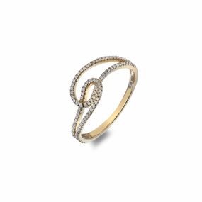Hot Diamonds Flow 9ct Yellow Gold Ring D