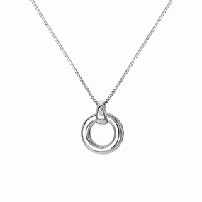 Hot Diamonds Forever Sterling Silver Circle Pendant Necklace