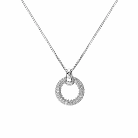 Hot Diamonds Forever Sterling Silver White Topaz Pendant Necklace