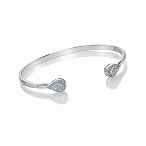 Hot Diamonds Glimmer Sterling Silver White Topaz Bangle