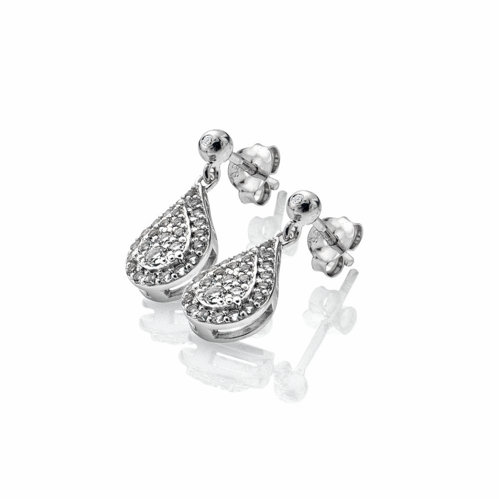 Hot Diamonds Glimmer Sterling Silver White Topaz Earrings