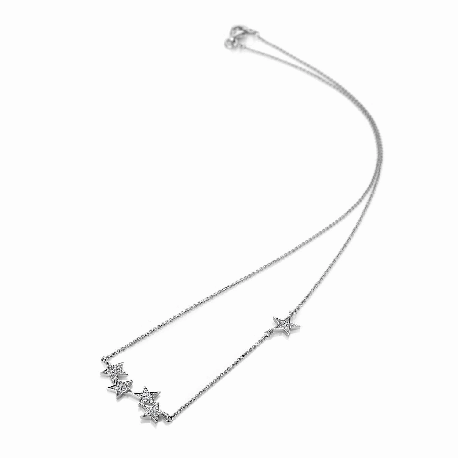 Hot Diamonds Glint 9ct White Gold Statement Necklace