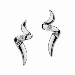 Hot Diamonds Go With The Flow Sterling Silver Spiral Earrings