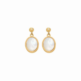 Hot Diamonds Gold Plated Sterling Silver Mother Of Pearl Oval Earrings